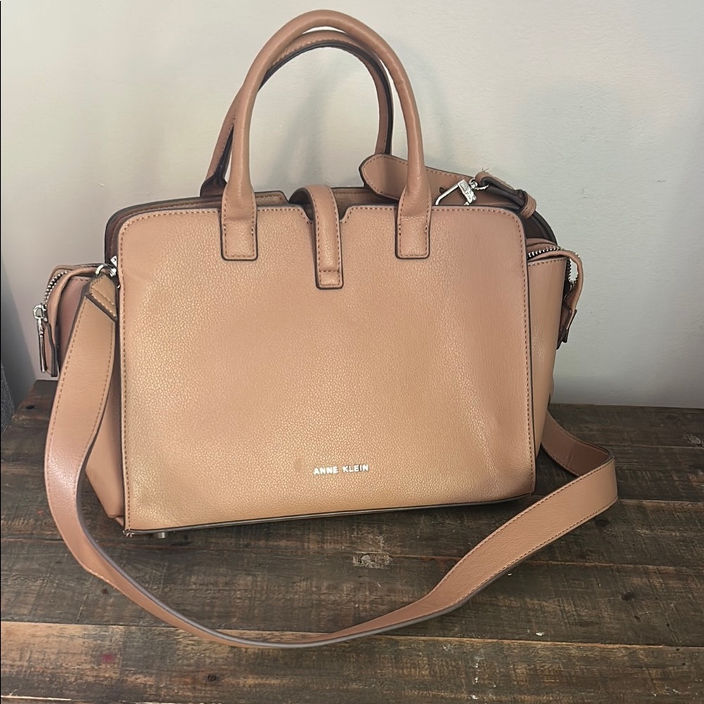 Anne Klein Tan Leather Satchel